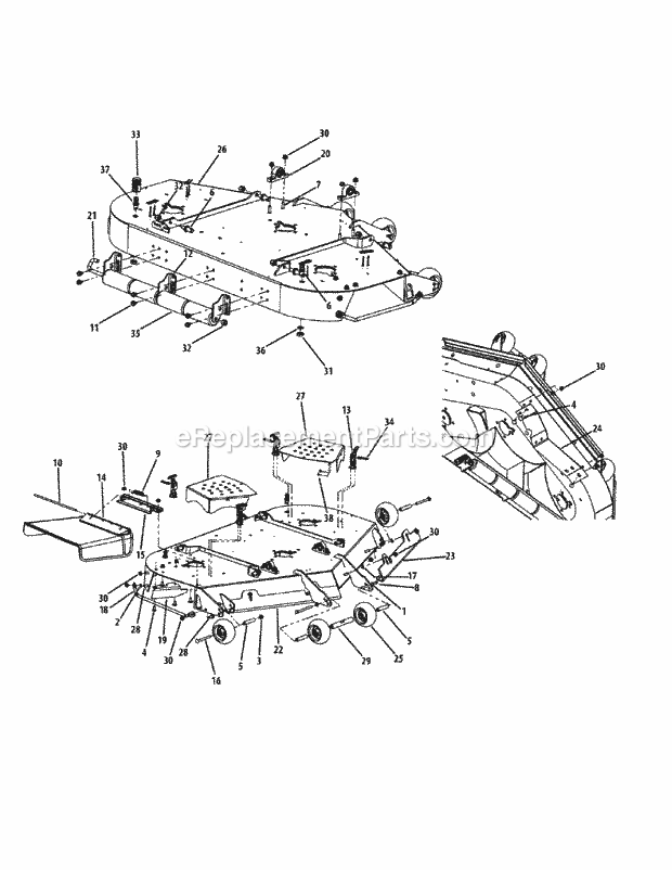 Fabricated Deck Assembly 54-Inch Diagram and Parts List for M54-KH (53BH8CT4050) (2011 & After) Cub Cadet Sprayer